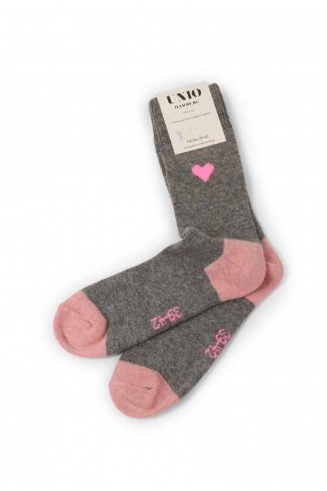 Unio Socken Amoere Cashmere - grey/pink