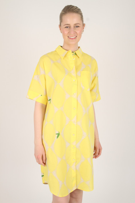 Oui Hemdblusenkleid Limone - yellow