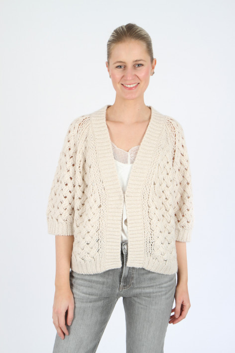 Hemisphere Cardigan Zopfmuster glitter - SQ1/sand