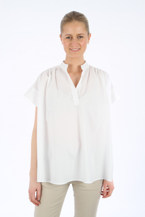 Rossana Diva Kurzarm-Bluse oversized - white