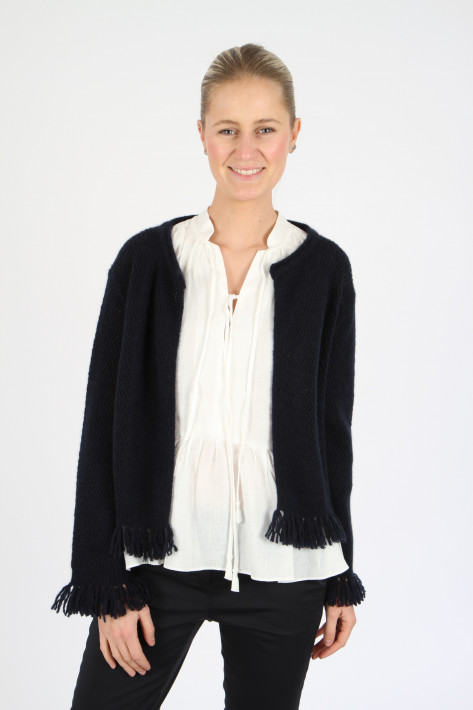 Hemisphere Cardigan Fringes - nice navy
