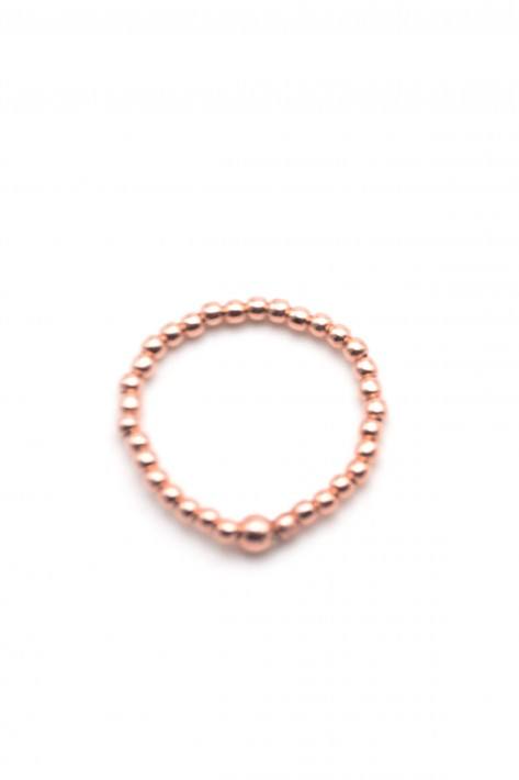 Schmückstück Ring Perlen 2mm Sterlingssilber rosévergoldet