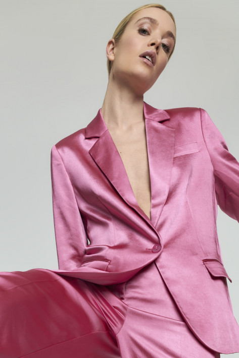 IQ Studio Dorina Waisted Blazer - pink metallic