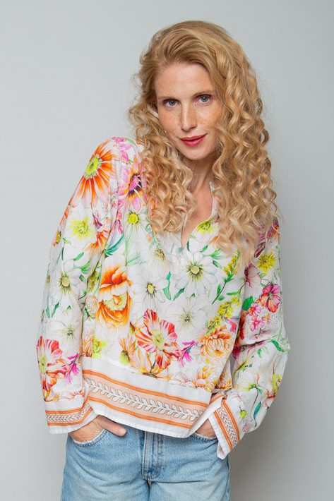 Emily van den Bergh Blusenshirt - white multi flowers