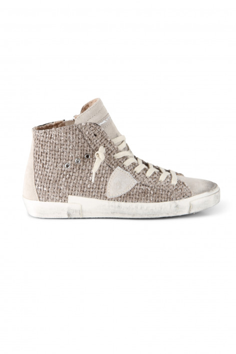 Philippe Model PRSX High Woman - Chinille Mixage Taupe