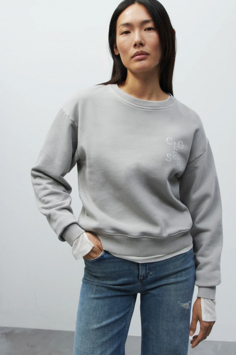 Closed Printed Sweatshirt - mud grey