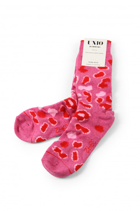 Unio Socken Leo Cashmere - pink / red