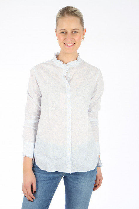Fil Noir Blümchen-Bluse Theresa - white/lightblue
