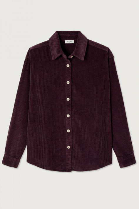 American Vintage Cordhemd PADOW - aubergine