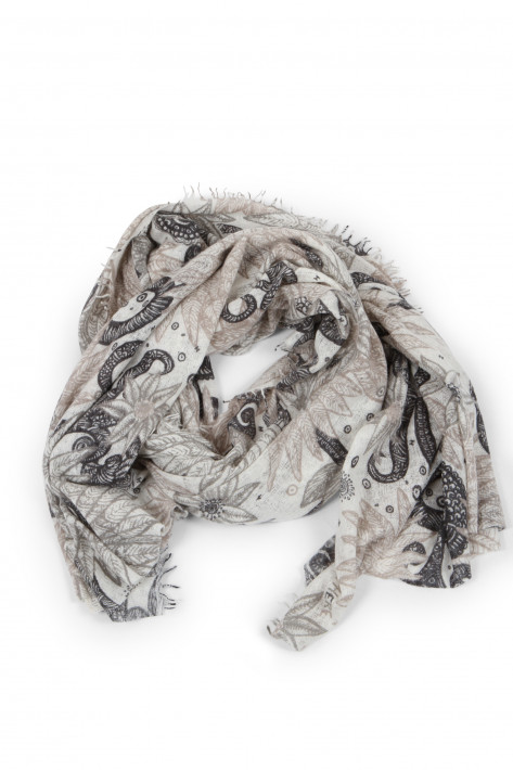 Hemisphere Kaschmir-Schal INKE - printed jungle grey