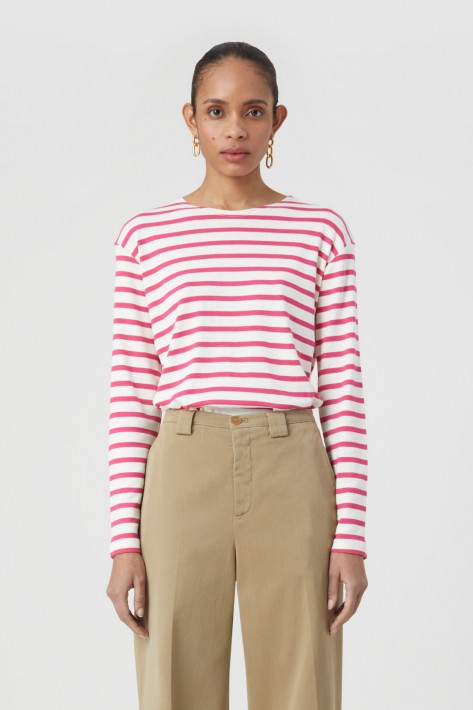 Closed Longsleeve striped - magenta/offwhite