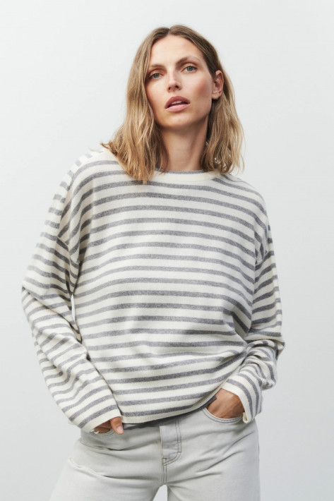 Closed Pullover Striped - grau/ecru