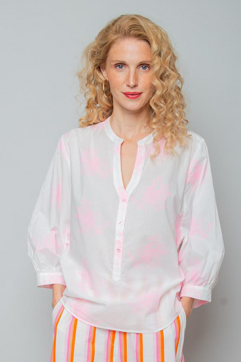 Emily van den Bergh Bluse - white/neon-pink