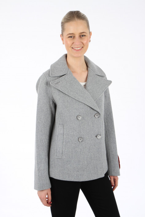 IQ Studio Short Wool Caban Jacke - light melange