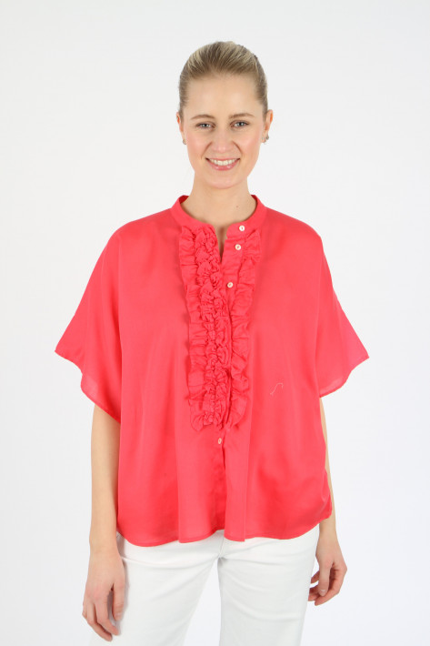 0039 Italy Bluse DAISY - coral red