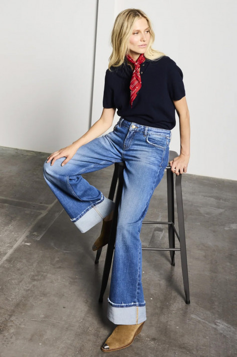 Goldgarn Jeans P8 WIDE LEG - lightblue