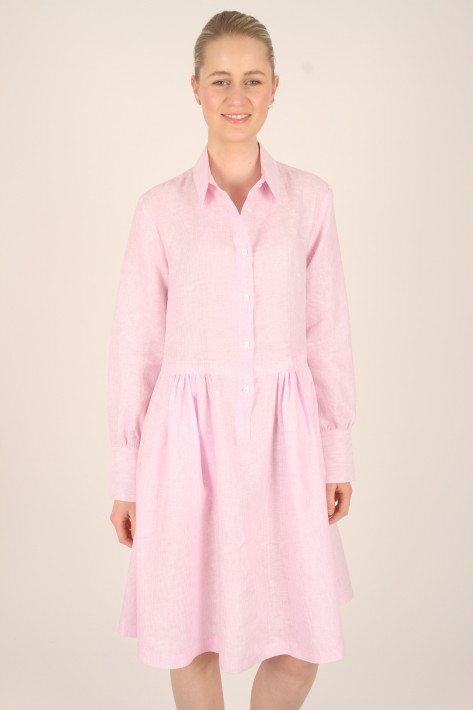 Rossana Diva Leinenkleid Stripe - rose