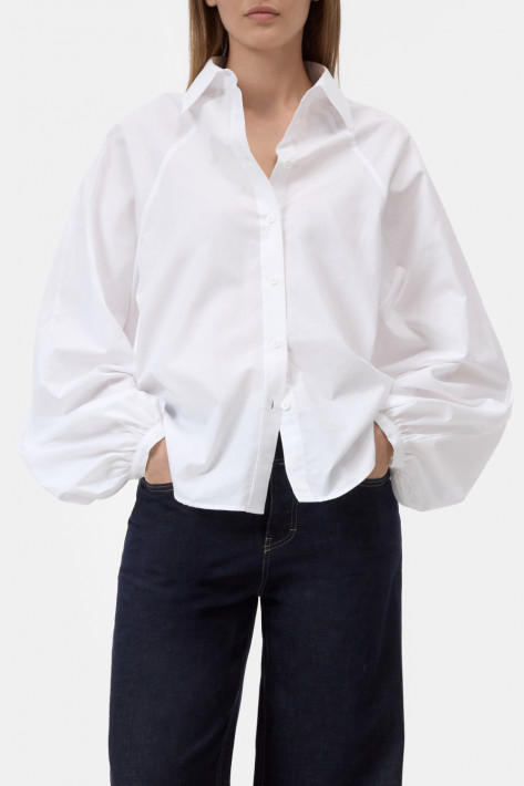 Closed Raglan-Bluse - white