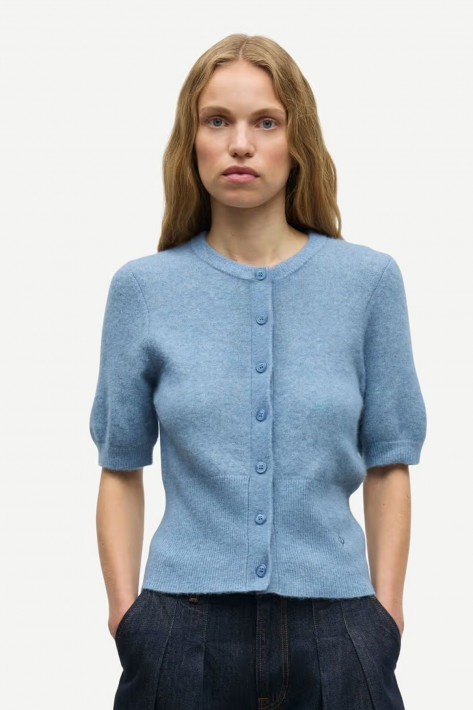 Samsoe & Samsoe Kurzarm-Cardigan Salora - windward blue