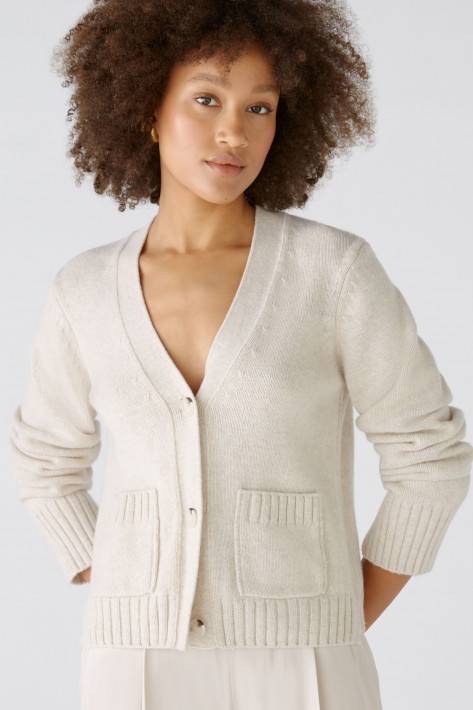 Oui Strickjacke - light beige mel