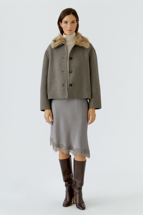 Oui Wolljacke - taupe
