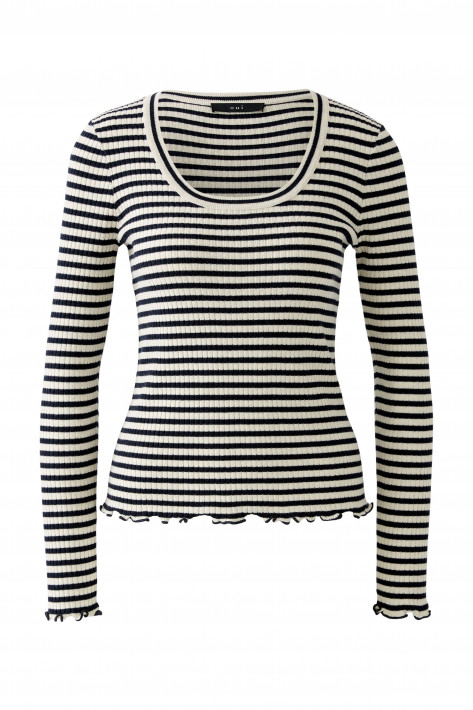 Oui Ringel-Pulli - offwhite/blue