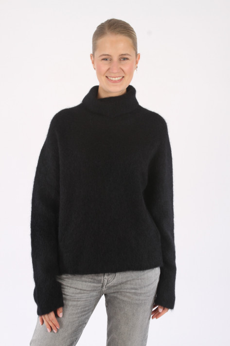 Juvia Brushed Alpaca Turtleneck Sweater Suzan - black