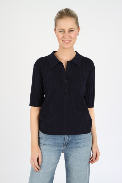 Closed Short Sleeve Polo - navy