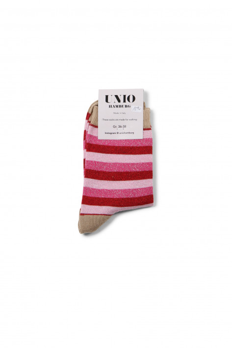 Unio Hamburg Socks Summer Glam Stripe - toas/red/multi
