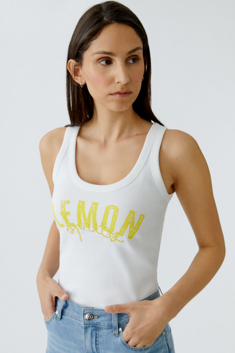 Oui Tanktop LEMON - white
