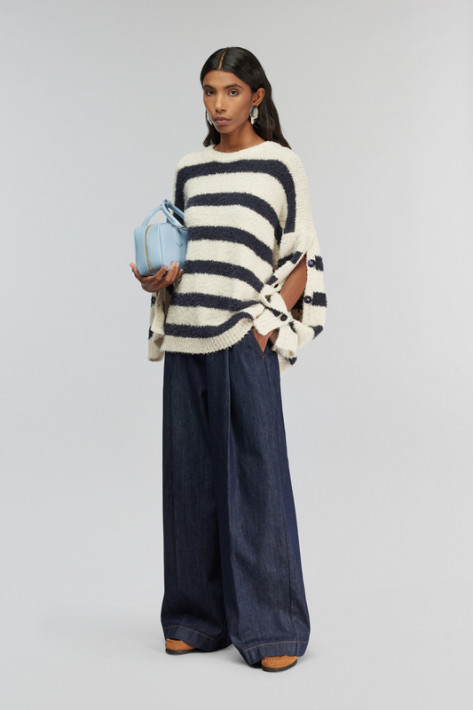 Semicouture Oversized Ringel-Pulli - zucchero/midnight