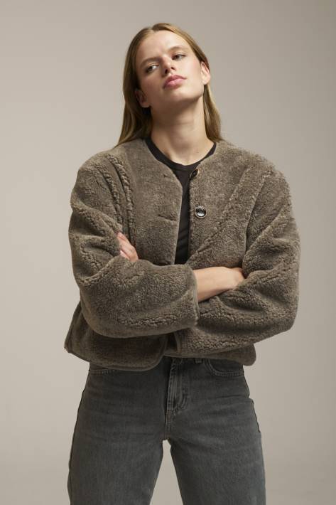 0039 Italy Teddyjacke Ricarda - taupe