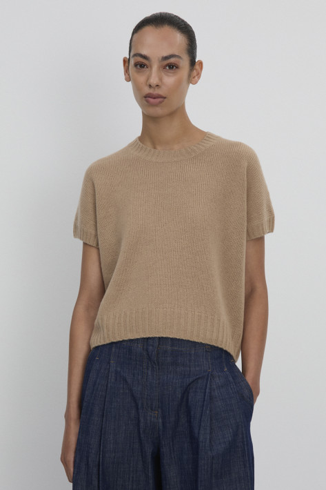 FFC Fashion Kurzarm-Pulli - caramel