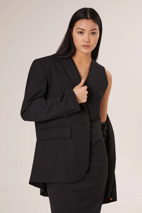 SoSue Pinstripe Blazer - black