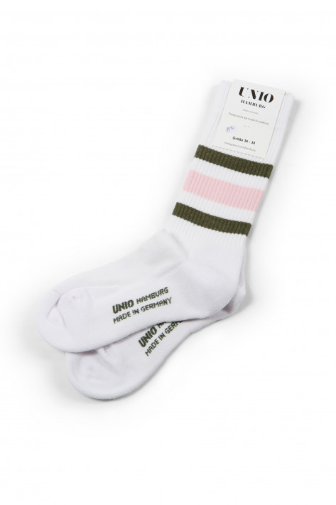 Unio Hamburg Socks Toronto - white/khaki/rose