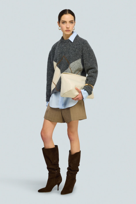 Semicouture Strickpullover Raute - dark grey