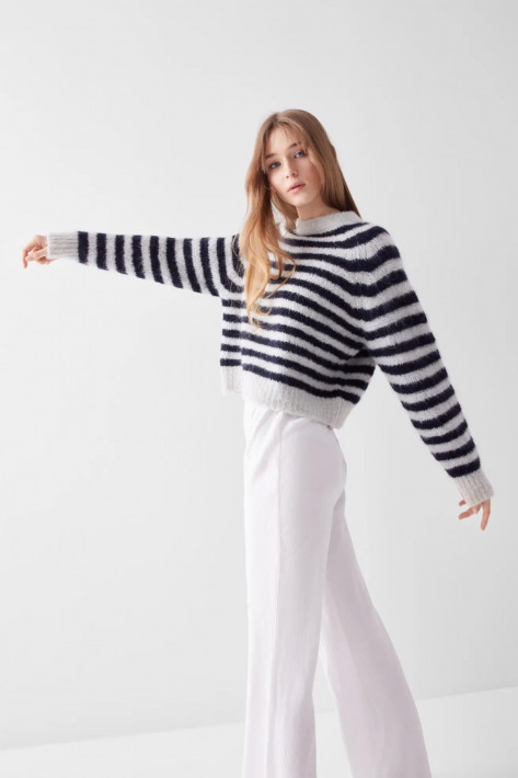 SoSue Ringel-Pulli - offwhite/blue stripe