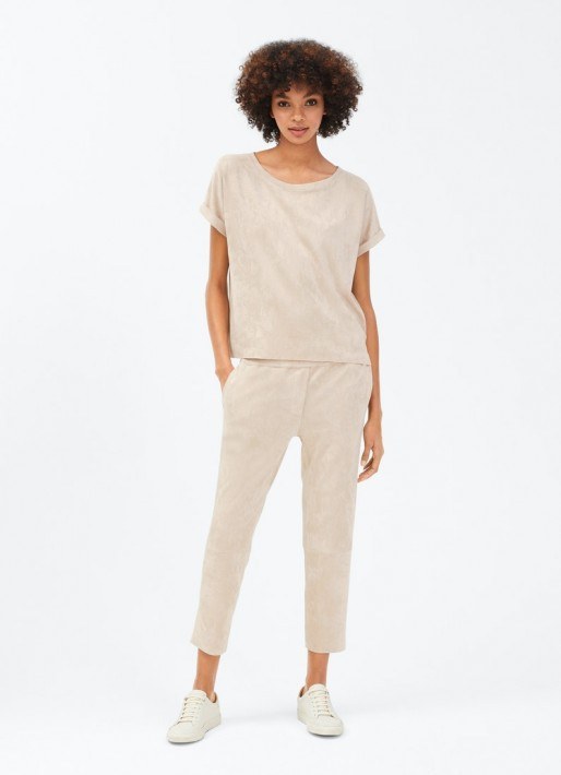 Juvia Faux Suede Boxy Shirt - light walnut