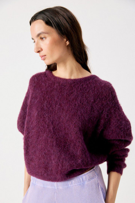 American Vintage Pullover Niby - cranberry melange / bordeaux