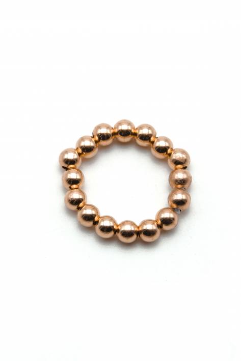 Schmückstück Ring Perlen 4mm Sterlingsilber rosévergoldet