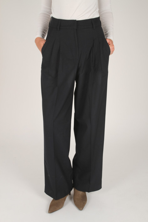 True Religion Bundfaltenhose - navy