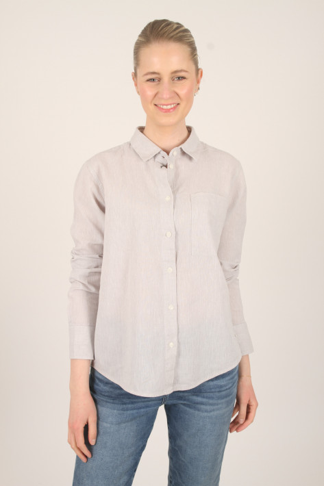 Fil Noir Leinenbluse LARA - stone/grey
