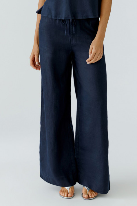 Oui Leinenhose - navy