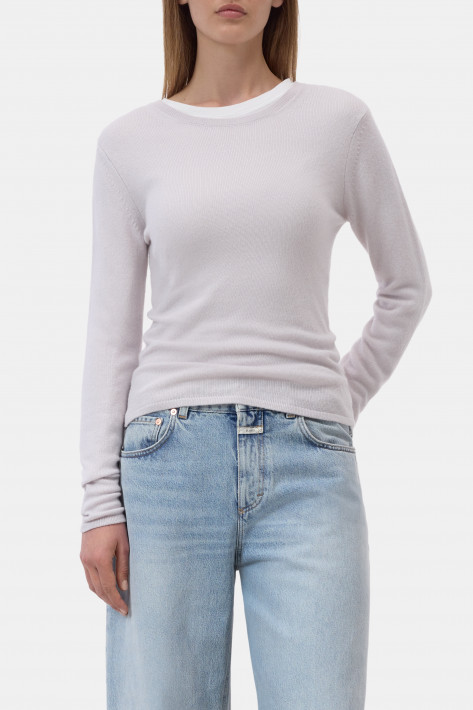 Closed Feinstrick-Pulli - cloud cream