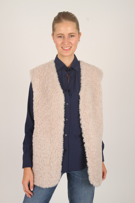 IQ Studio Wendeweste long fake faux - creme nature