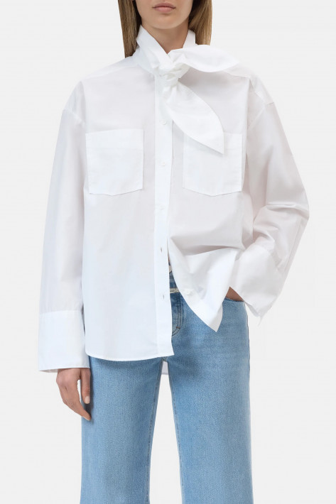 Closed Bluse (Scarf) - white