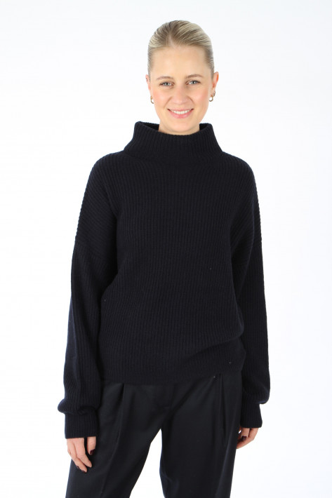 Hemishere T-Neck Pullover - navy