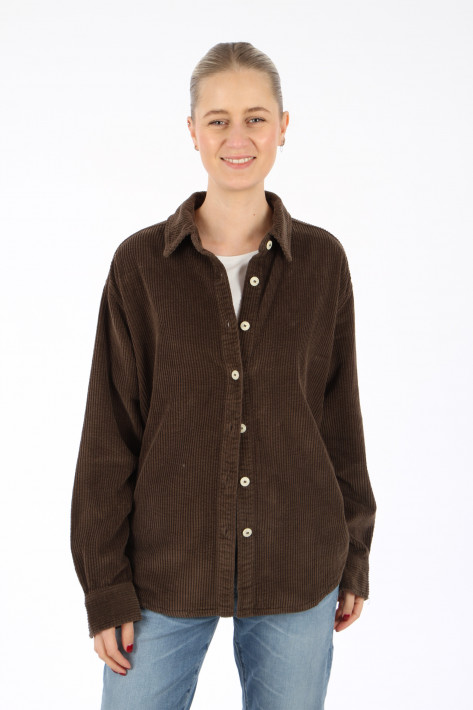American Vintage Cordhemd Chemise - brown