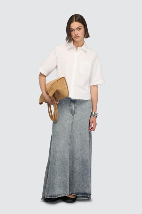 Semicouture Kurzarm-Bluse - white