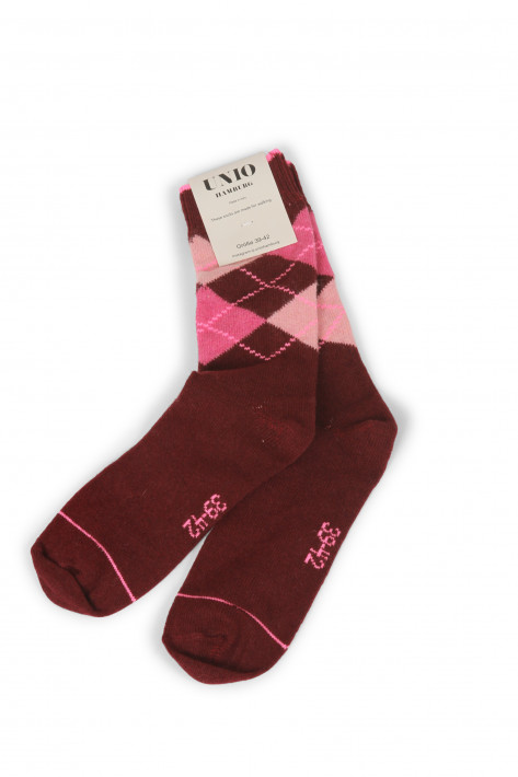 Unio Hamburg Socken Argy - darkwine/barbie/poppy